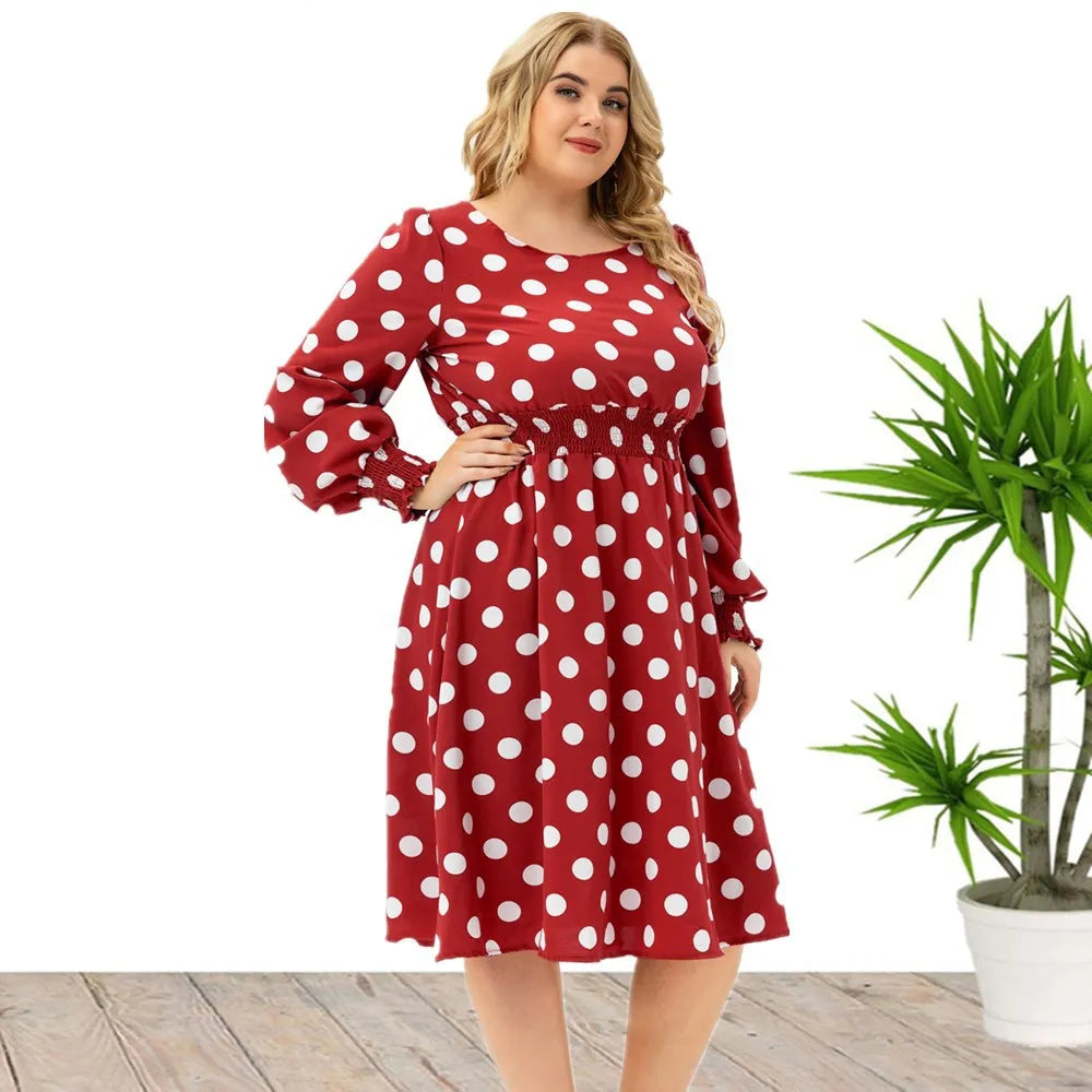 Robe Midi Raffinée à Pois