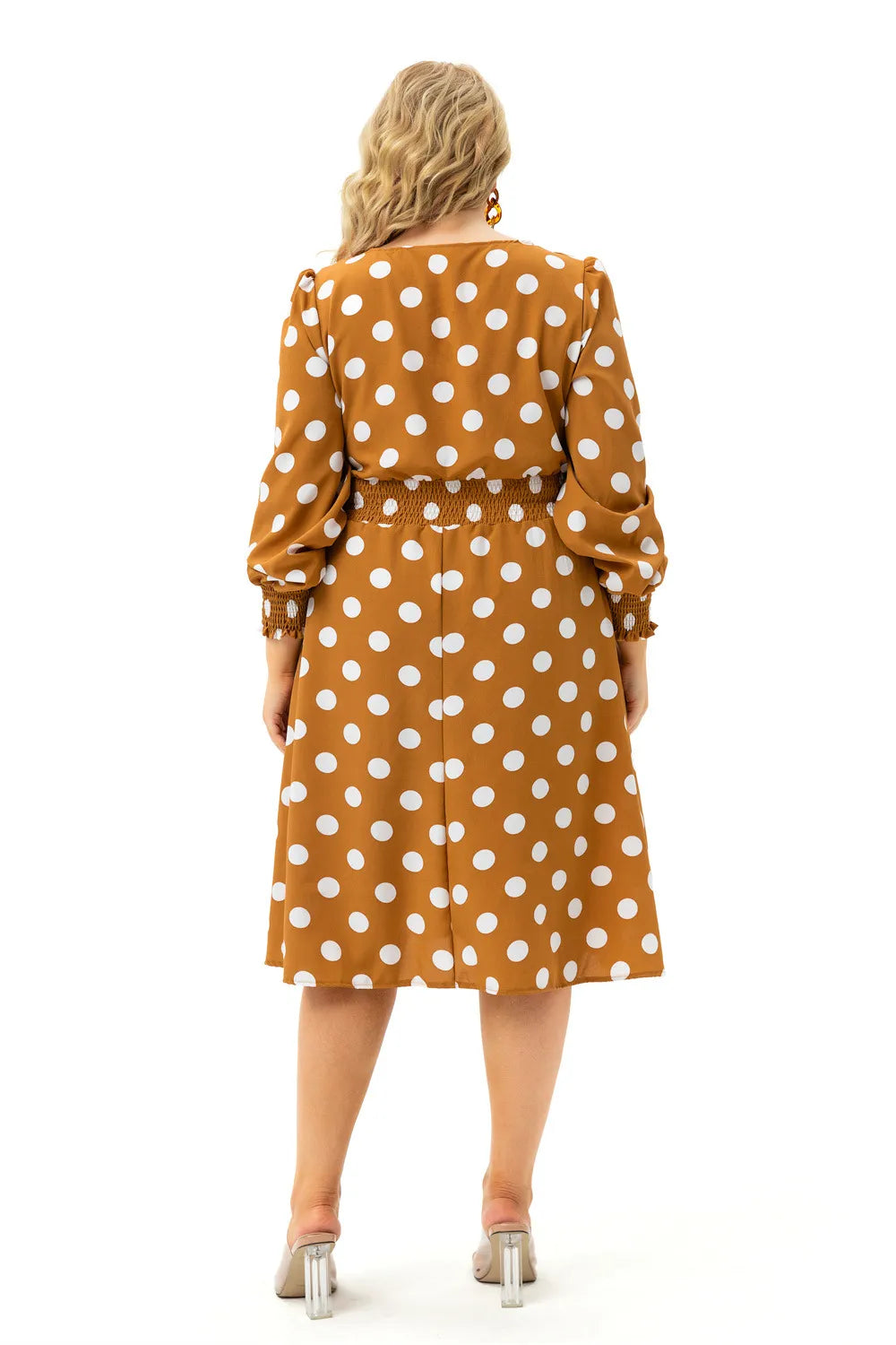 Robe Midi Raffinée à Pois