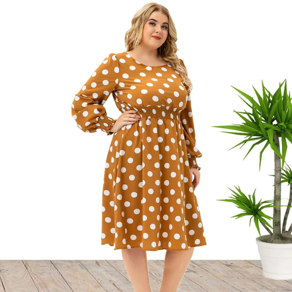 Robe Midi Raffinée à Pois