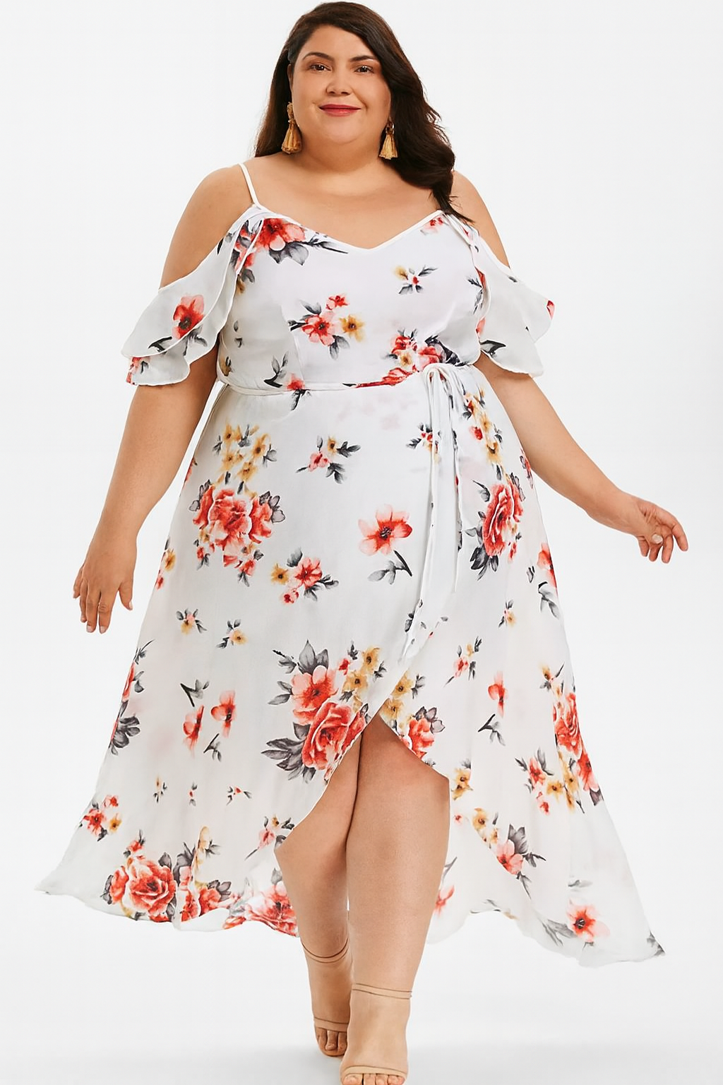 Robe Bohème Grande Taille à Volants – Élégante & Confortable